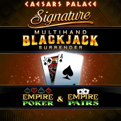 Caesars Palace Signature Multihand Blackjack Surrender with Empire Poker and Pairs